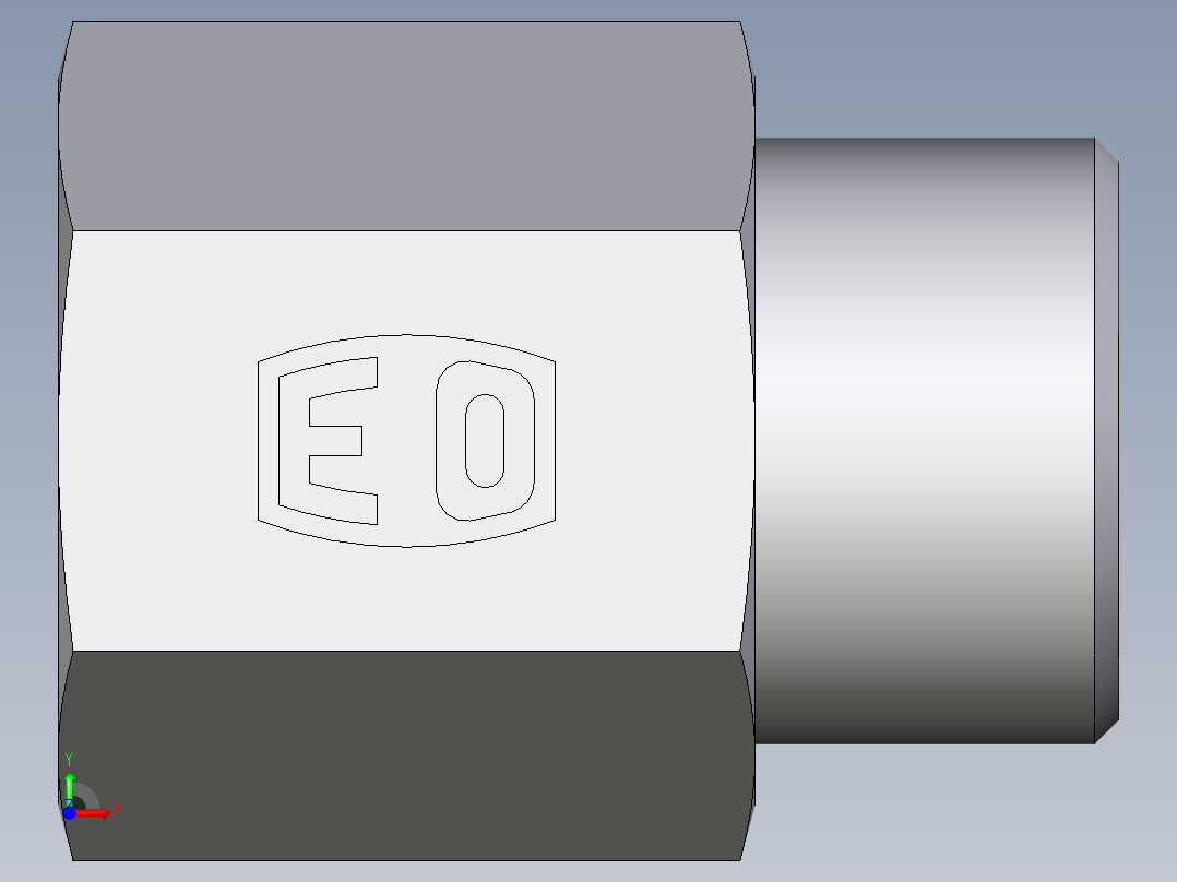卡套式工业通用硬管接头EO_Swivel_connector_GAI12SM71X前视图