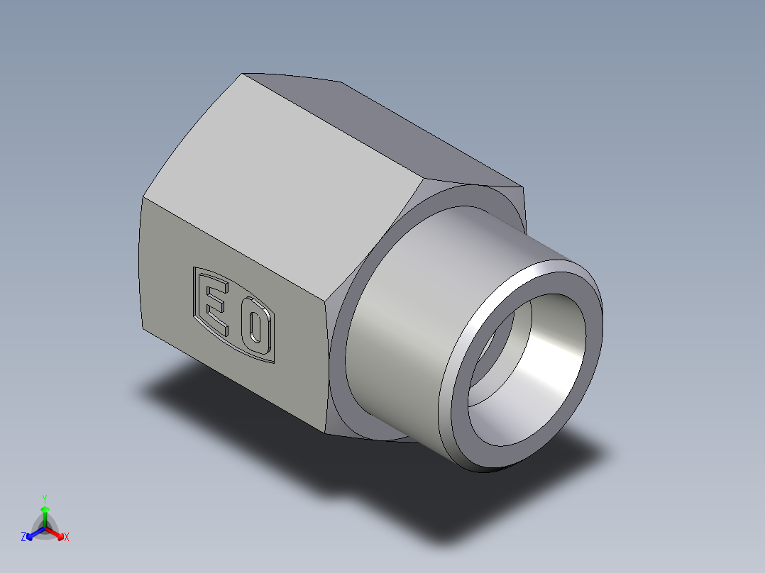 卡套式工业通用硬管接头EO_Swivel_connector_GAI12SM71X正等轴测图
