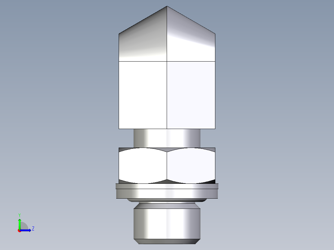 卡套式工业通用硬管接头EO_Adjustable_Locknut_elbow_WEE08SRCF左视图