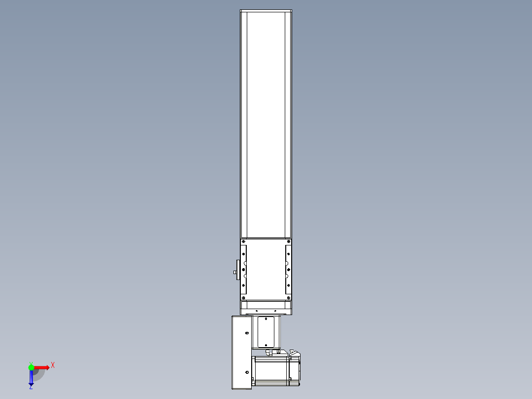 同步带全封闭直线模组TPA-HCB-105D-90-L400-ML-Y-P20-N3俯视图