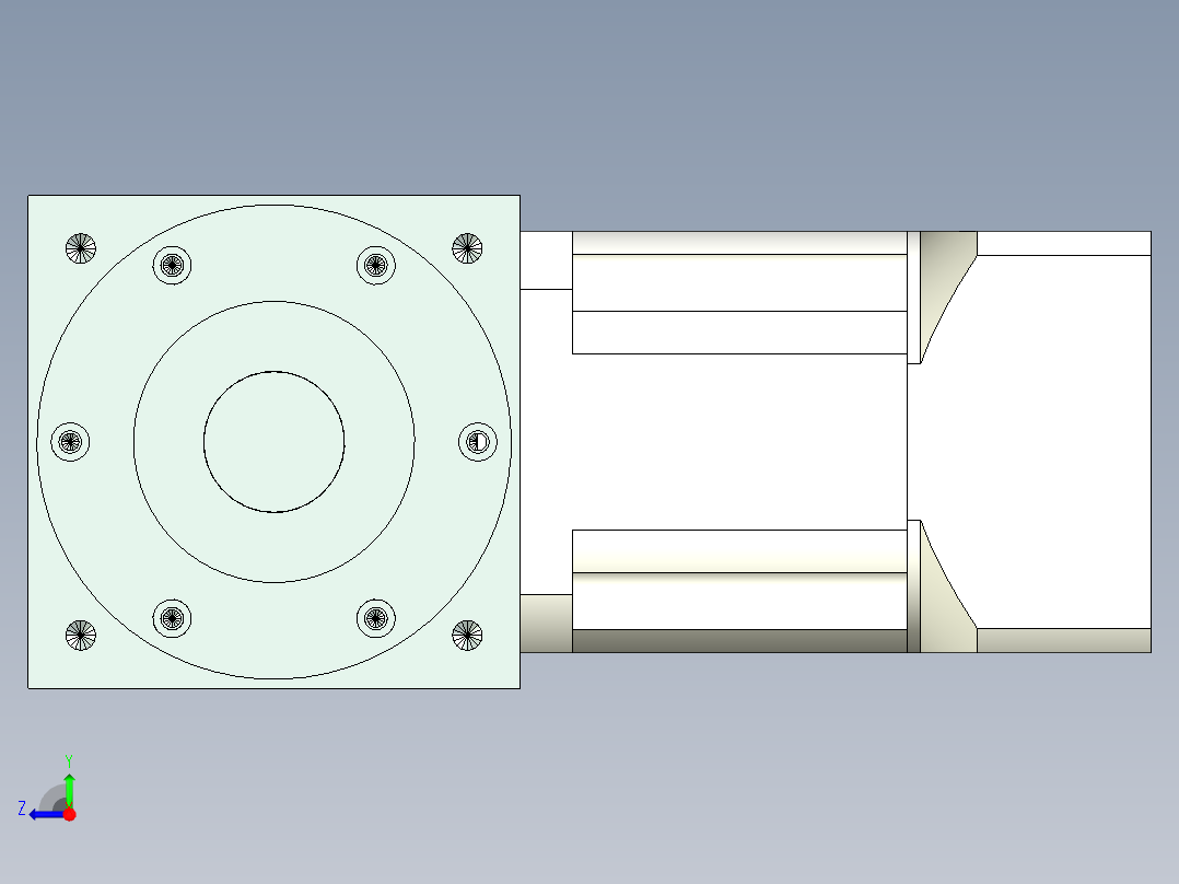 换向器PW140单轴 PLX120-L2 24-95-115-M6.stp右视图