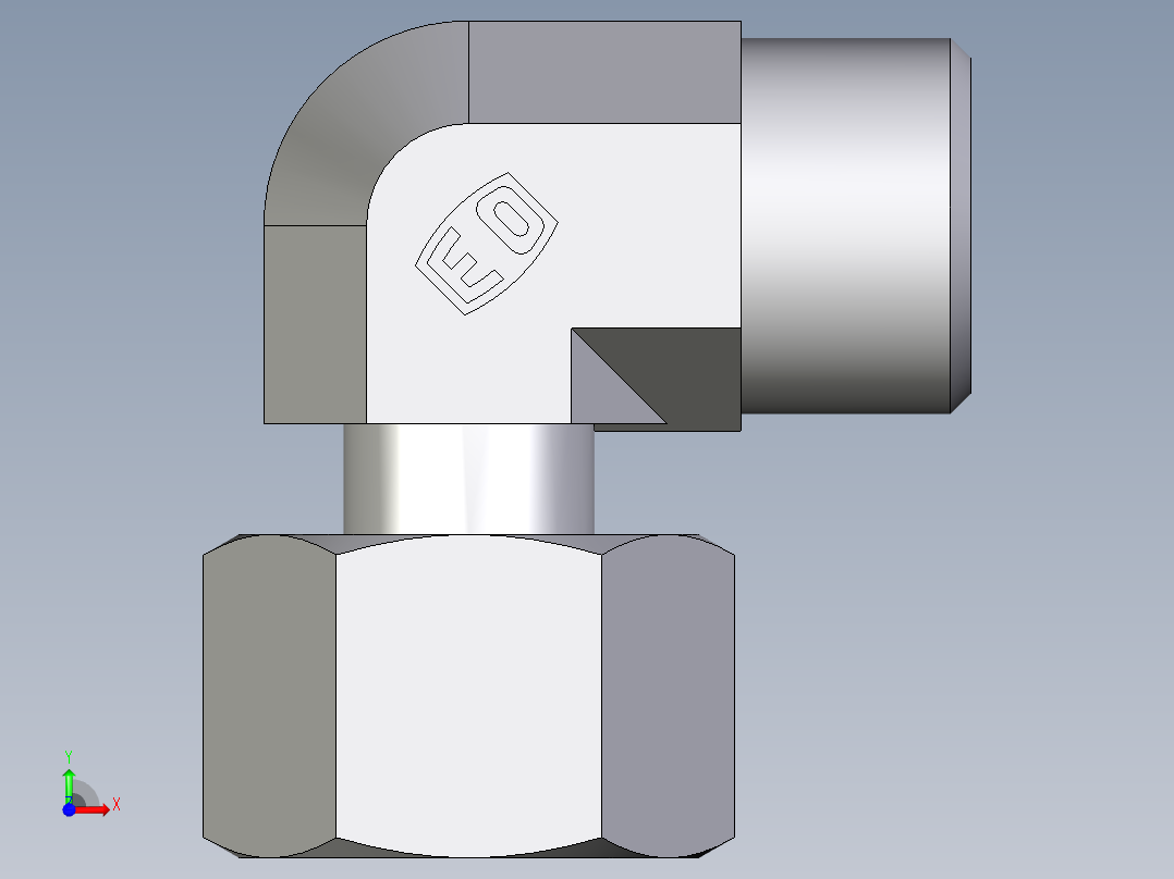 卡套式工业通用硬管接头EO_Standpipe_elbow_EVW12LOMDCF前视图