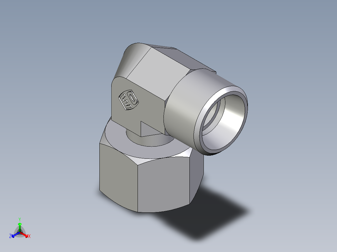 卡套式工业通用硬管接头EO_Standpipe_elbow_EVW12LOMDCF正等轴测图