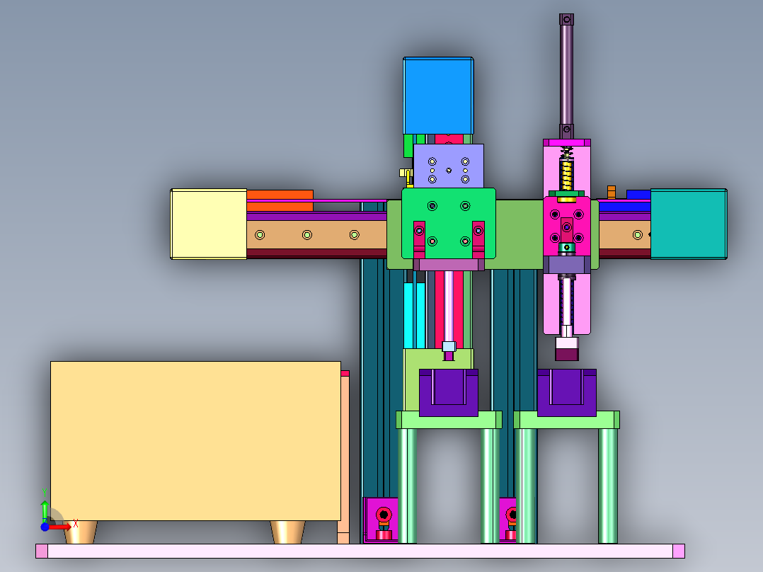 长条盒半自动贴标机前视图