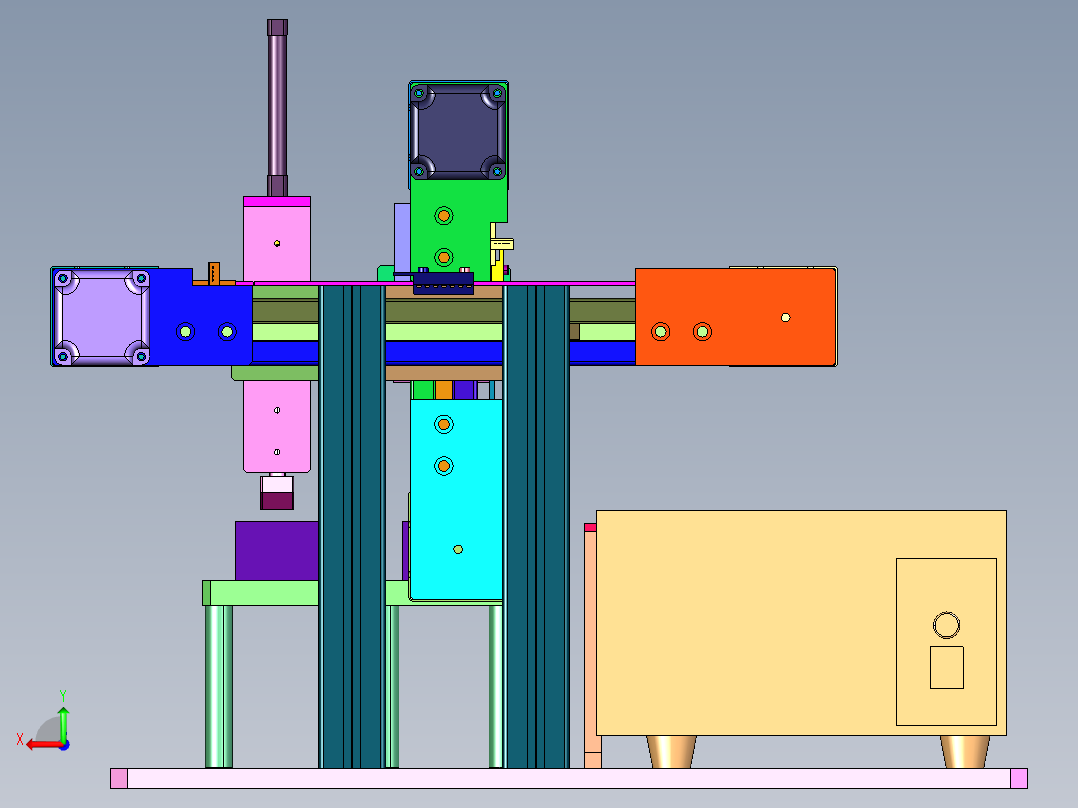 长条盒半自动贴标机后视图