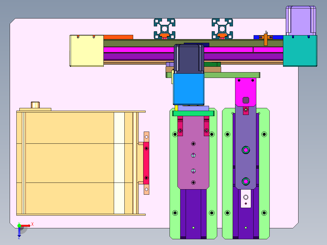 长条盒半自动贴标机俯视图