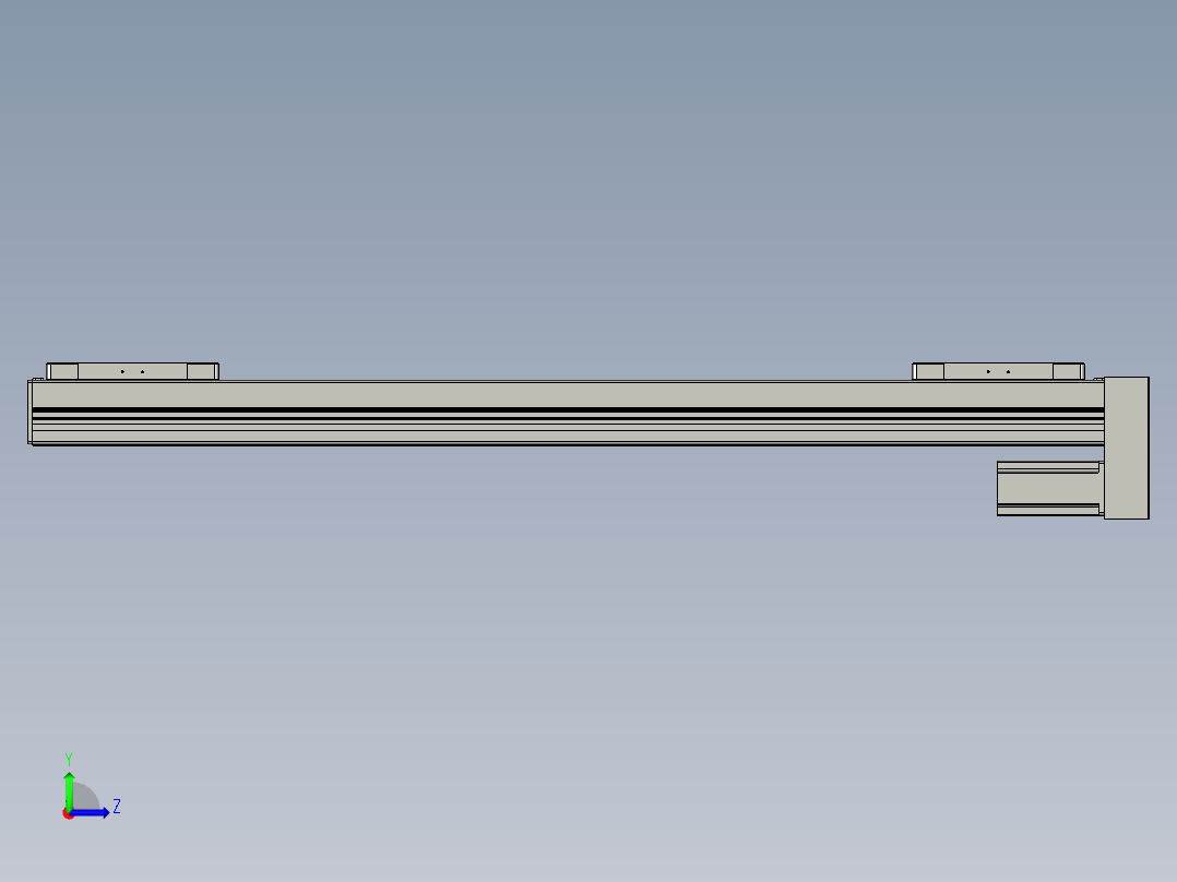 直线模组LHC14-S900-D设计图纸左视图