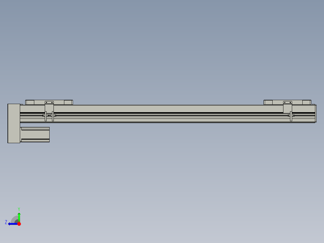直线模组LHC14-S900-D设计图纸右视图