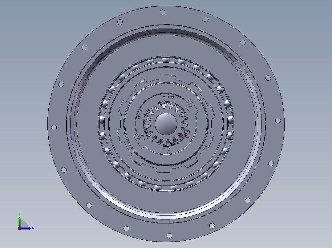 Q015-CS20机型机器人关节谐波传动装置设计【三维SolidWorks】左视图