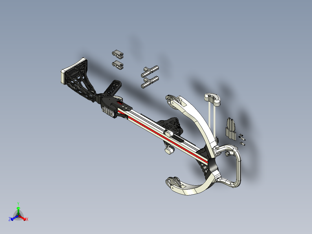 B53 High-Power 70 lbs compound crossbow 70磅 高威力复合弩 (铝材)正等轴测图