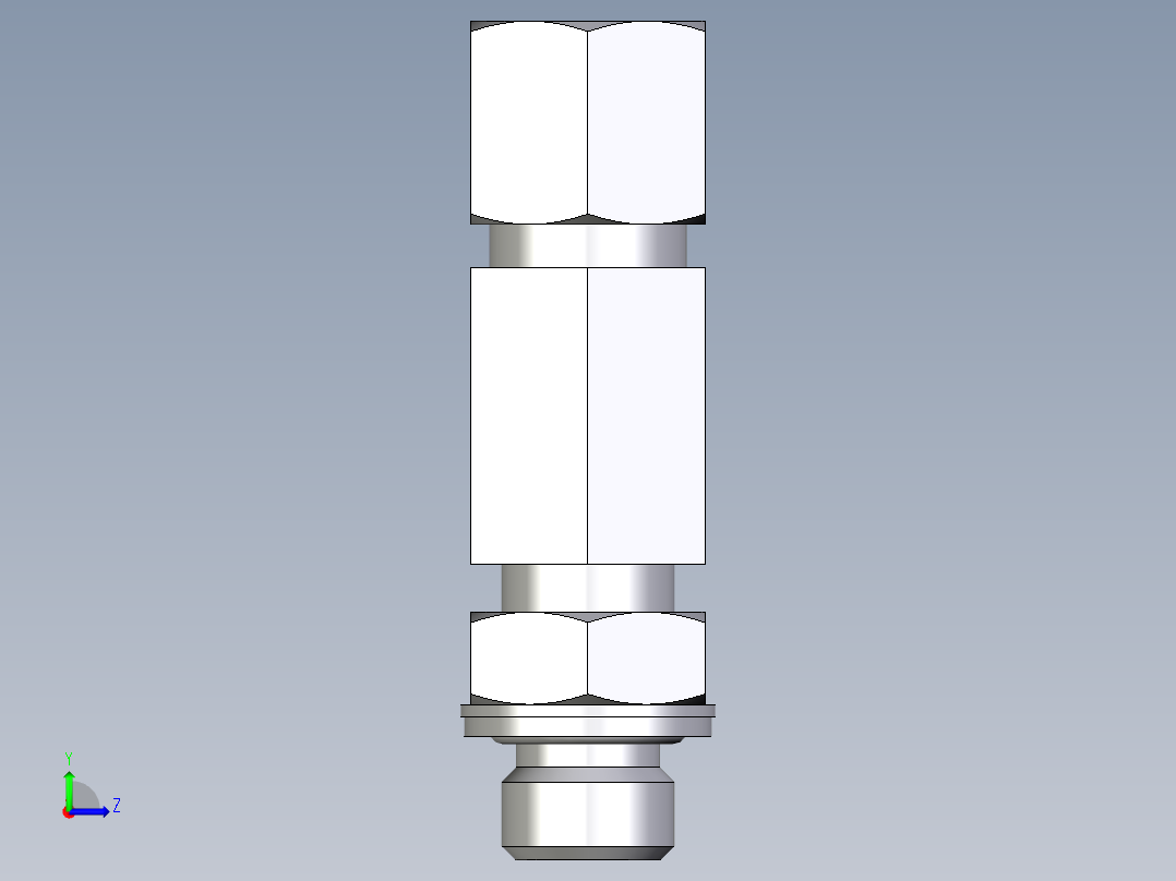 卡套式工业通用硬管接头EO_Adjustable_locknut_run_tee_LEE08ZSMCF左视图