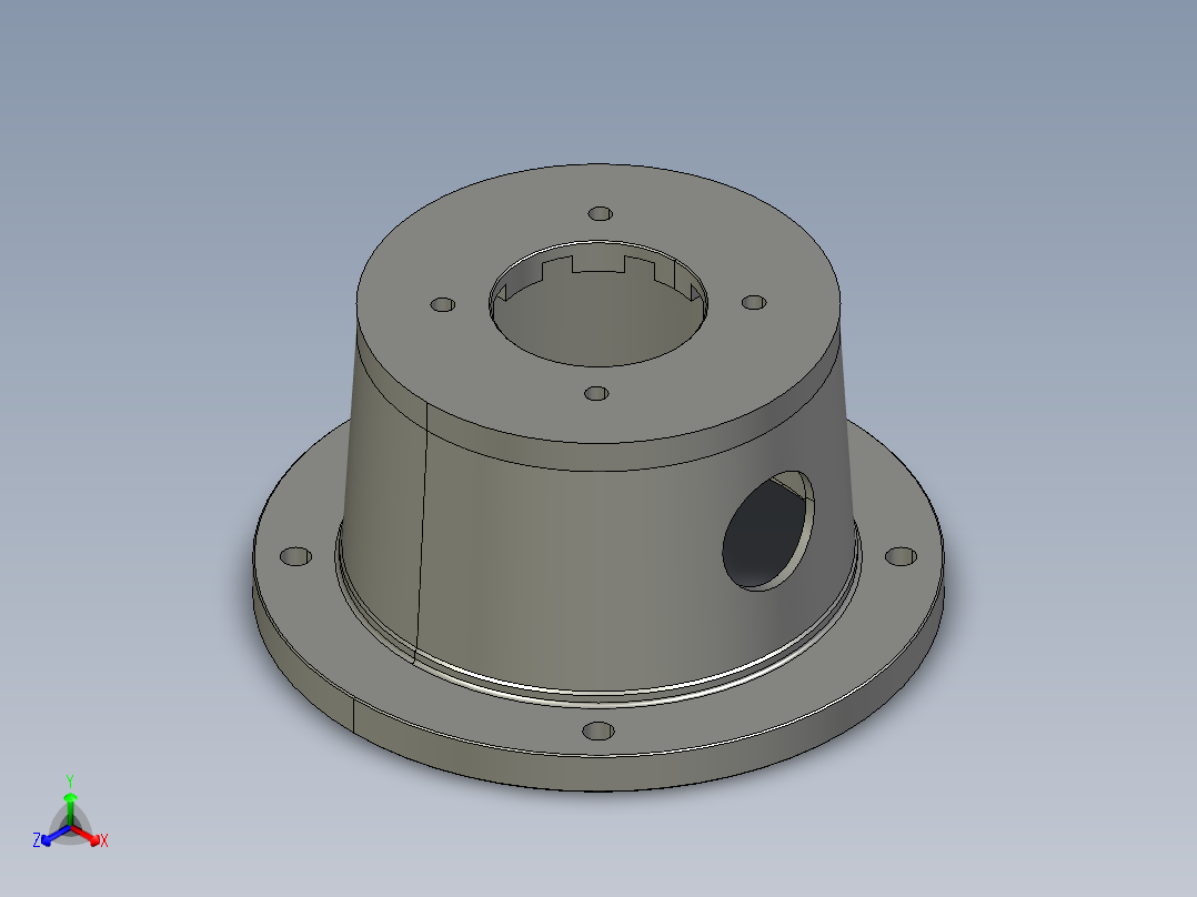 PK400铝合金钟形罩泵套钟罩正等轴测图