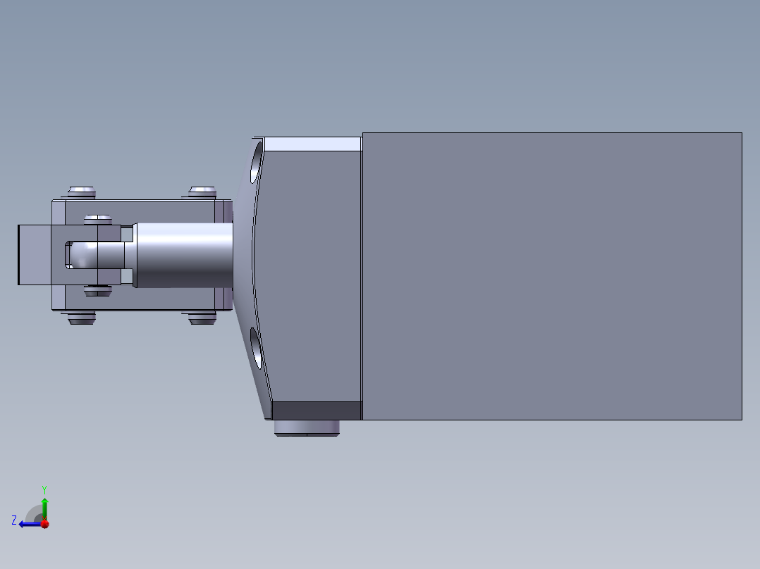 汽车桥壳零件液压镗铣一体夹具设计【含三维图】右视图