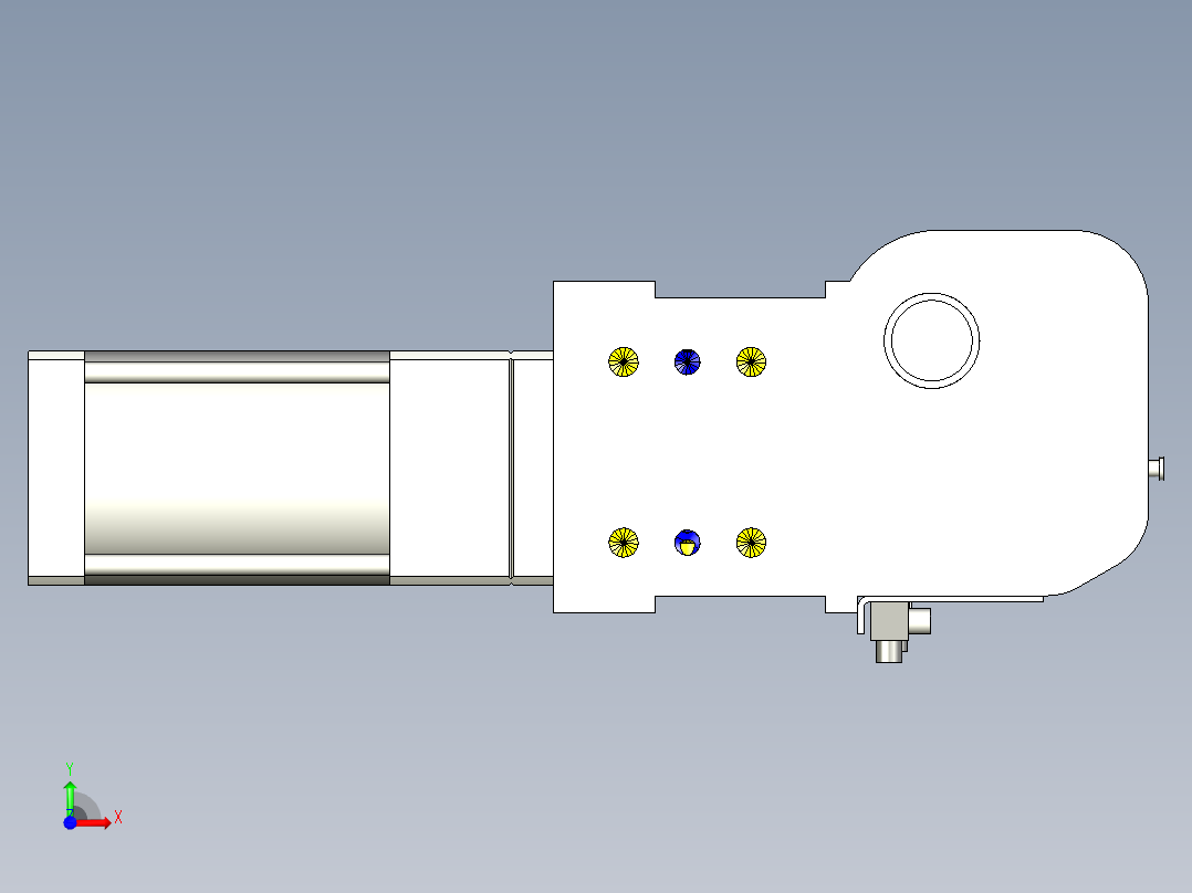 德克斯TUNKERS气缸数模KS_100_2_A00_T12_060GRAD前视图