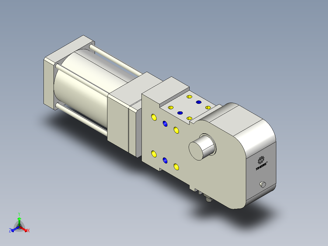 德克斯TUNKERS气缸数模KS_100_2_A00_T12_060GRAD正等轴测图