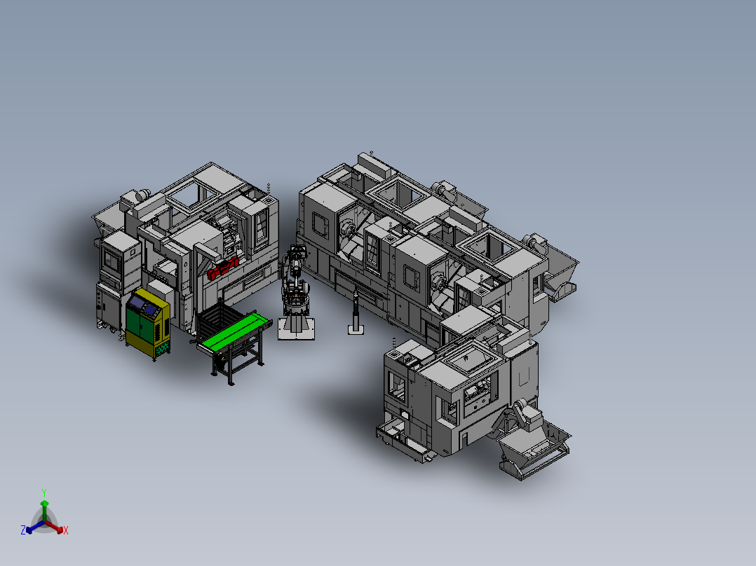 工作站 0钱江机器人+视觉控制柜正等轴测图
