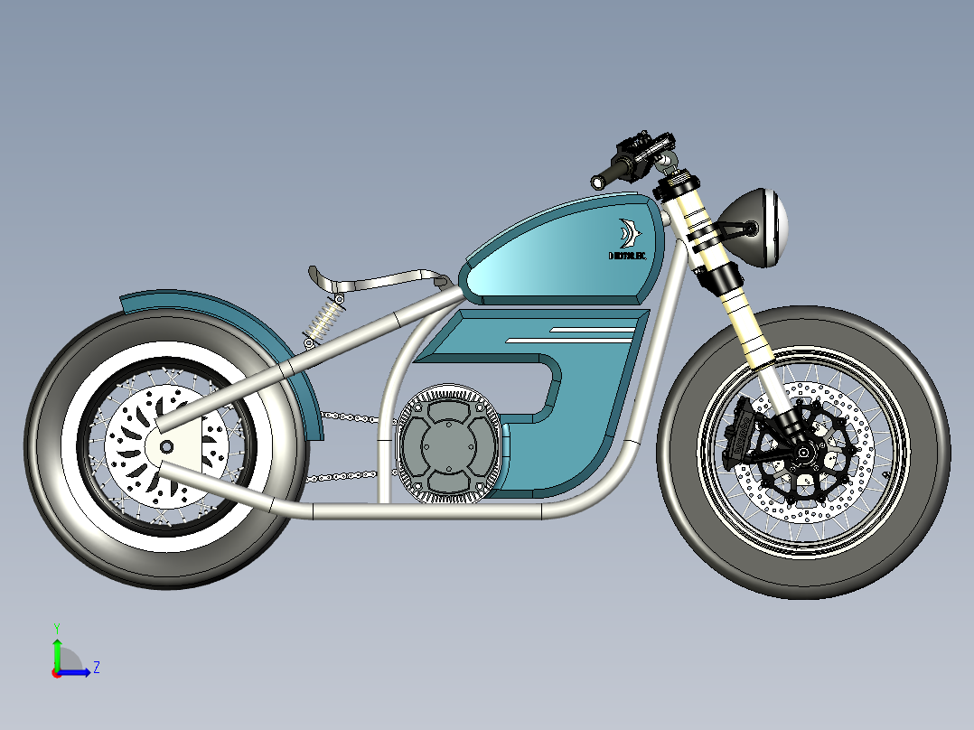 TorqueFreak 电动摩托车--stp左视图