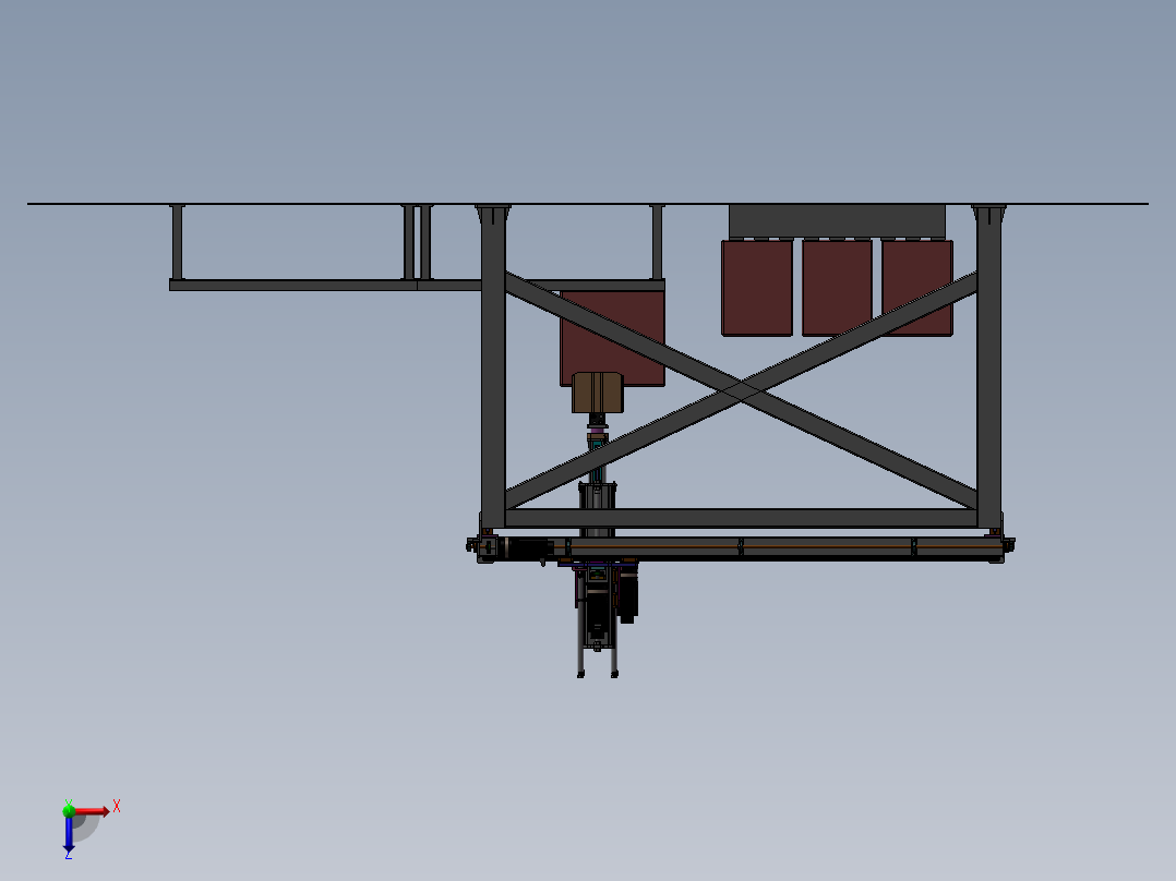 包装箱自动码垛衔架俯视图