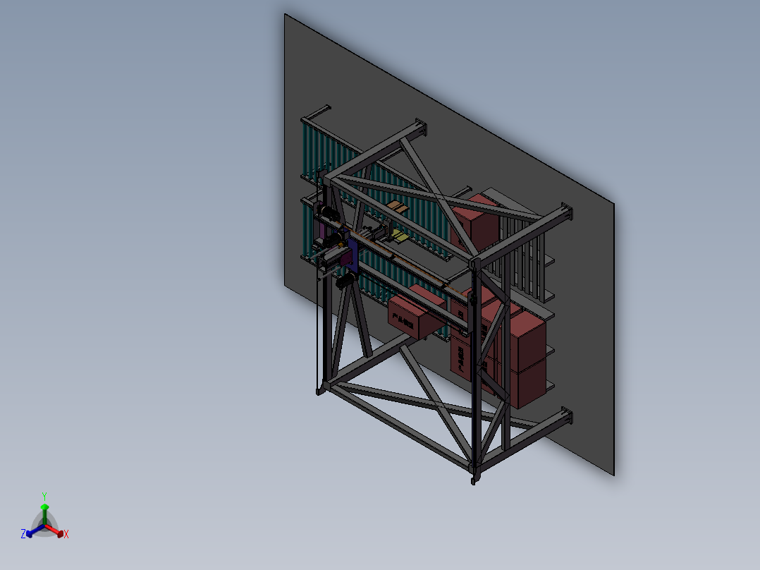 包装箱自动码垛衔架正等轴测图