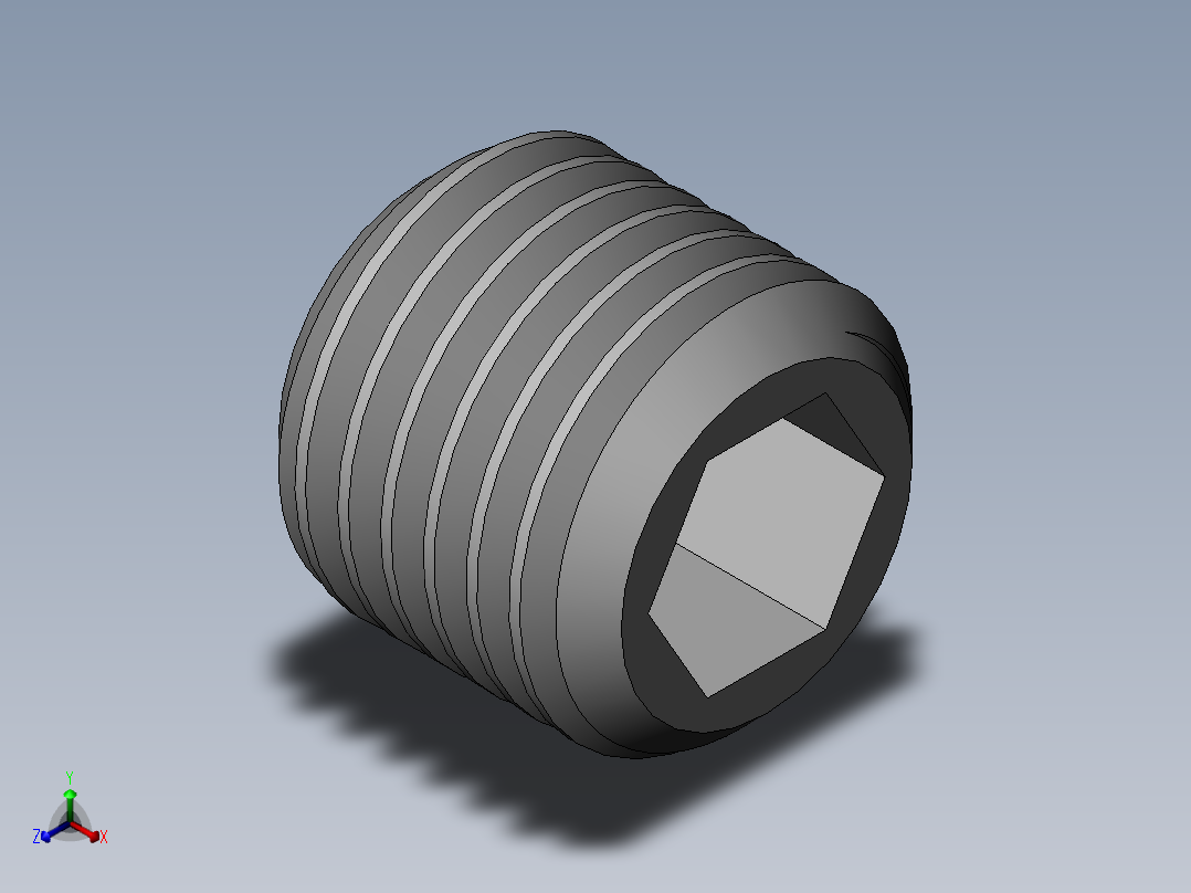 DIN 913-ISO 4026 固定螺钉-M22 L=20.SLDPRT正等轴测图