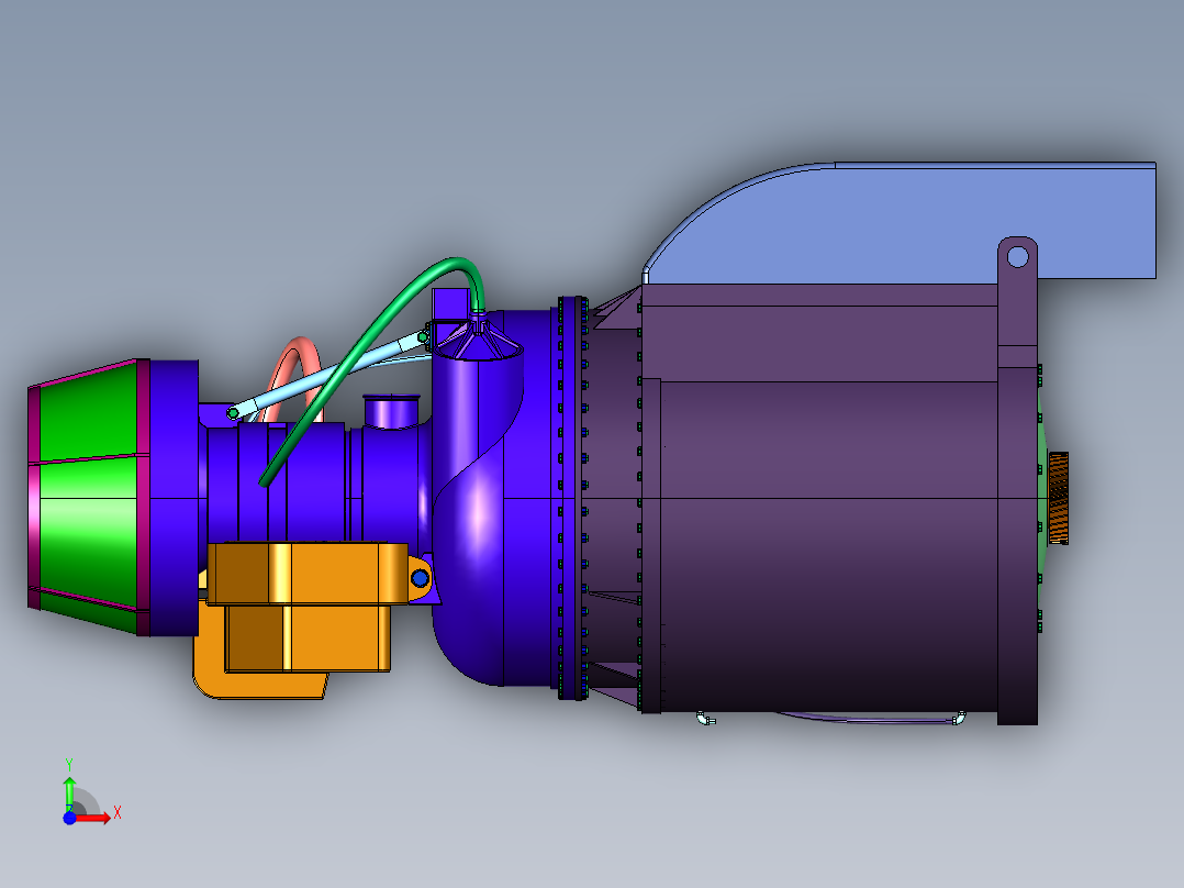 车载燃气涡轮引擎前视图
