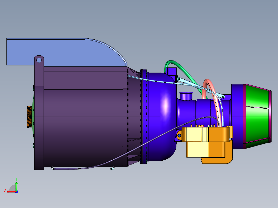车载燃气涡轮引擎后视图