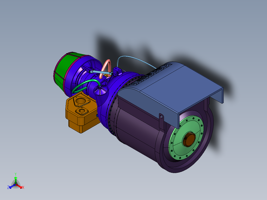 车载燃气涡轮引擎正等轴测图