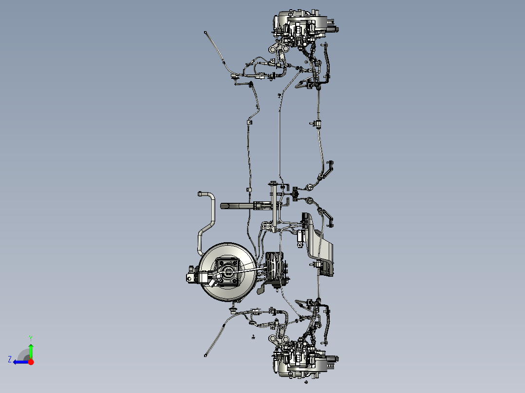 汽车刹车系统（汽车制动系统）3D模型右视图