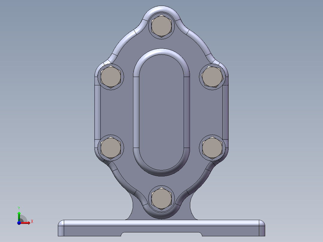 简易单级齿轮泵3D图纸 SOLIDWORKS设计前视图