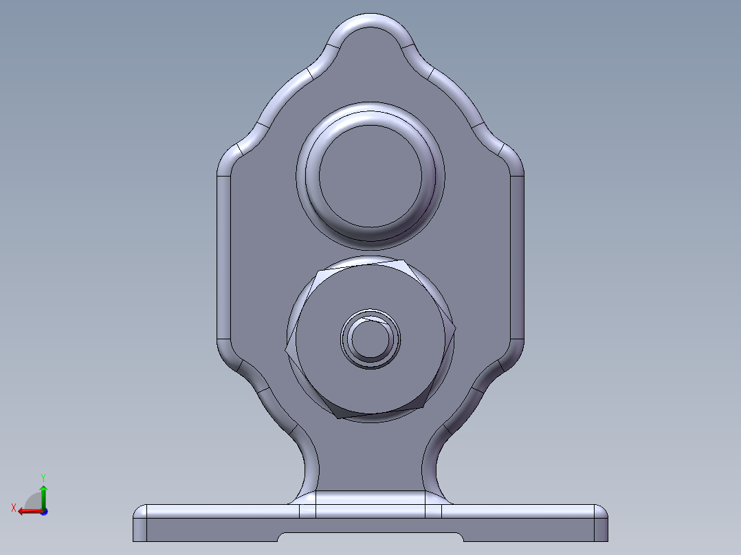 简易单级齿轮泵3D图纸 SOLIDWORKS设计后视图
