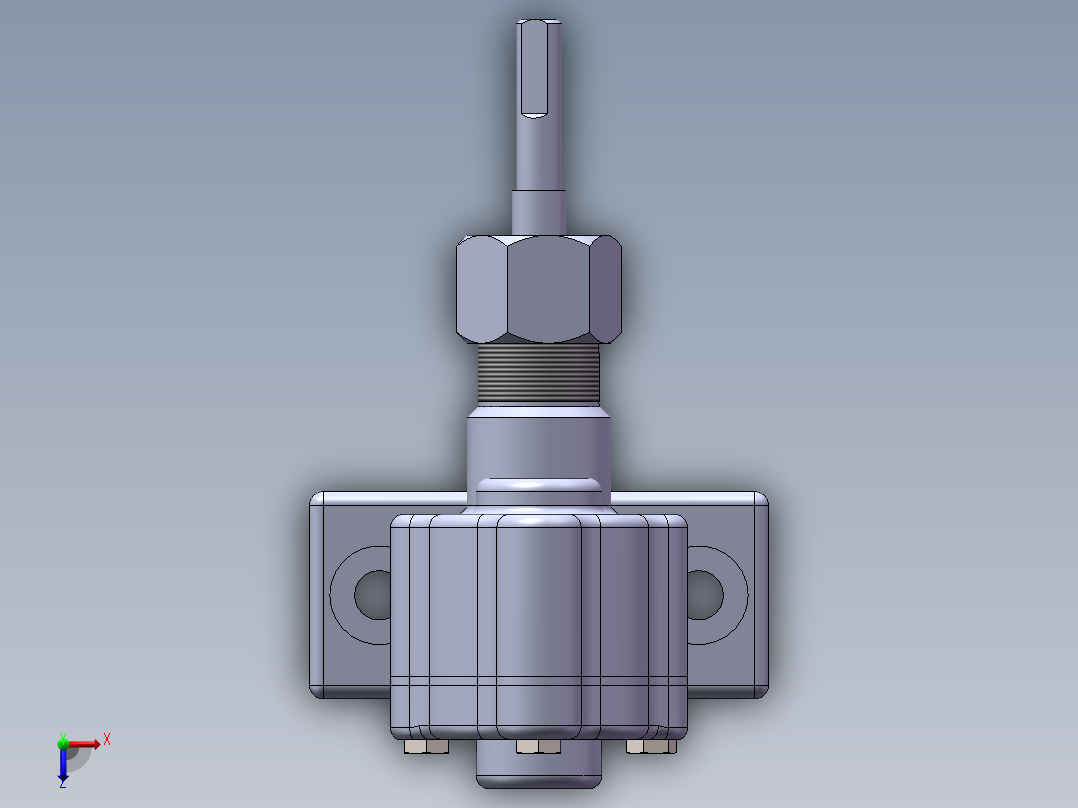 简易单级齿轮泵3D图纸 SOLIDWORKS设计俯视图