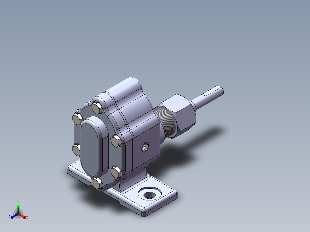 简易单级齿轮泵3D图纸 SOLIDWORKS设计正等轴测图