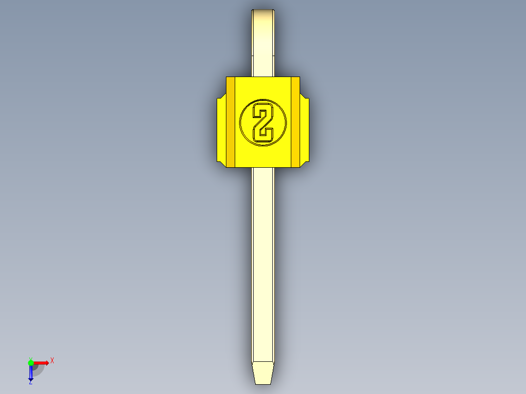 彩色公排针 100mil 2.54mm 系列-DS1022_yellow_1x01p_100mil_TypeD_rev1.0俯视图