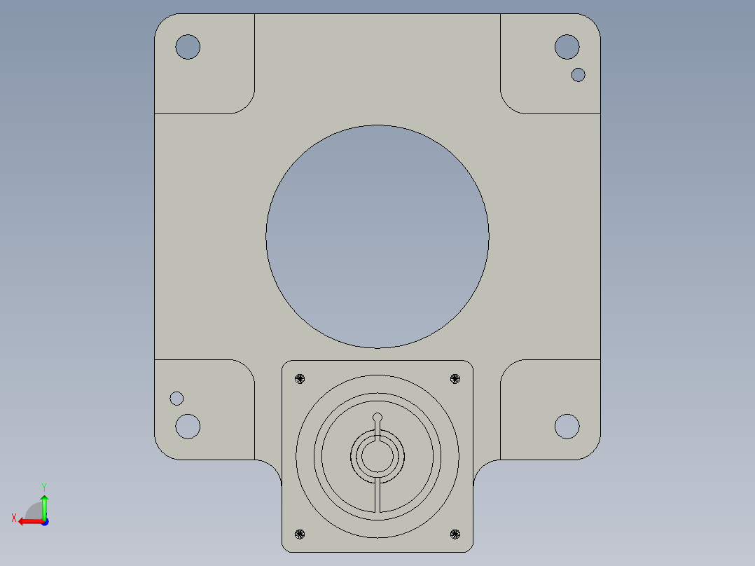 中空旋转平台KFN200-18模型(14-35 73-3 4-5.5-69.6-69.6)后视图