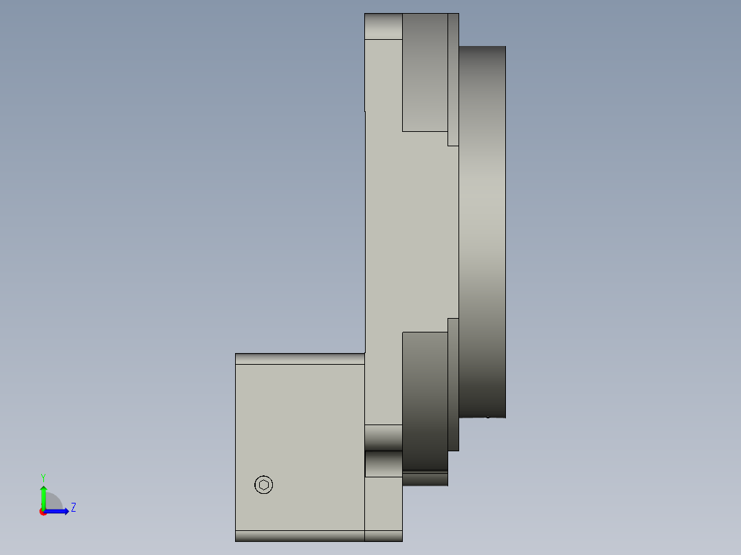 中空旋转平台KFN200-18模型(14-35 73-3 4-5.5-69.6-69.6)左视图