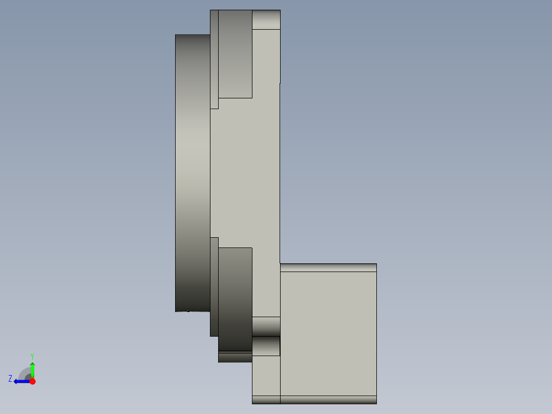 中空旋转平台KFN200-18模型(14-35 73-3 4-5.5-69.6-69.6)右视图