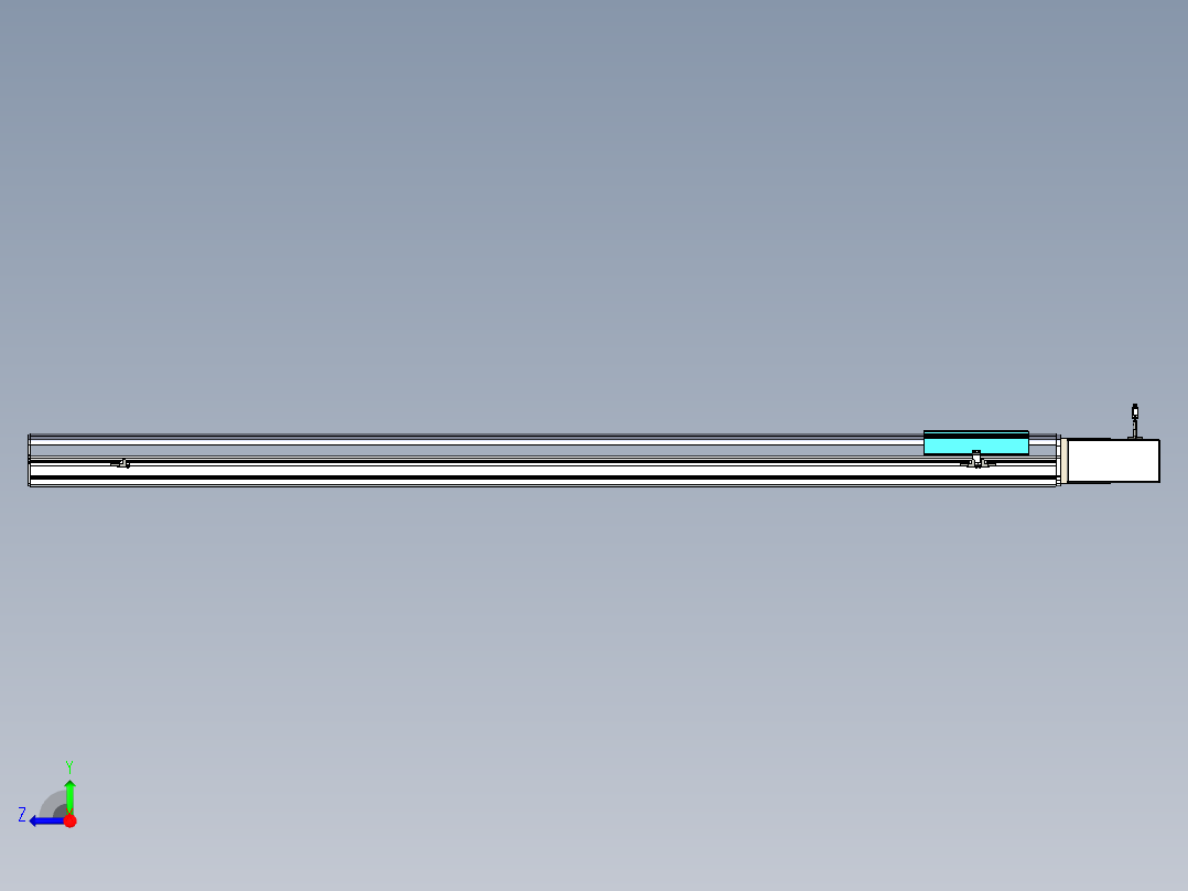 同步带滑台-半封闭B22H-L100-C-S1850-R-P75-D3-N5右视图