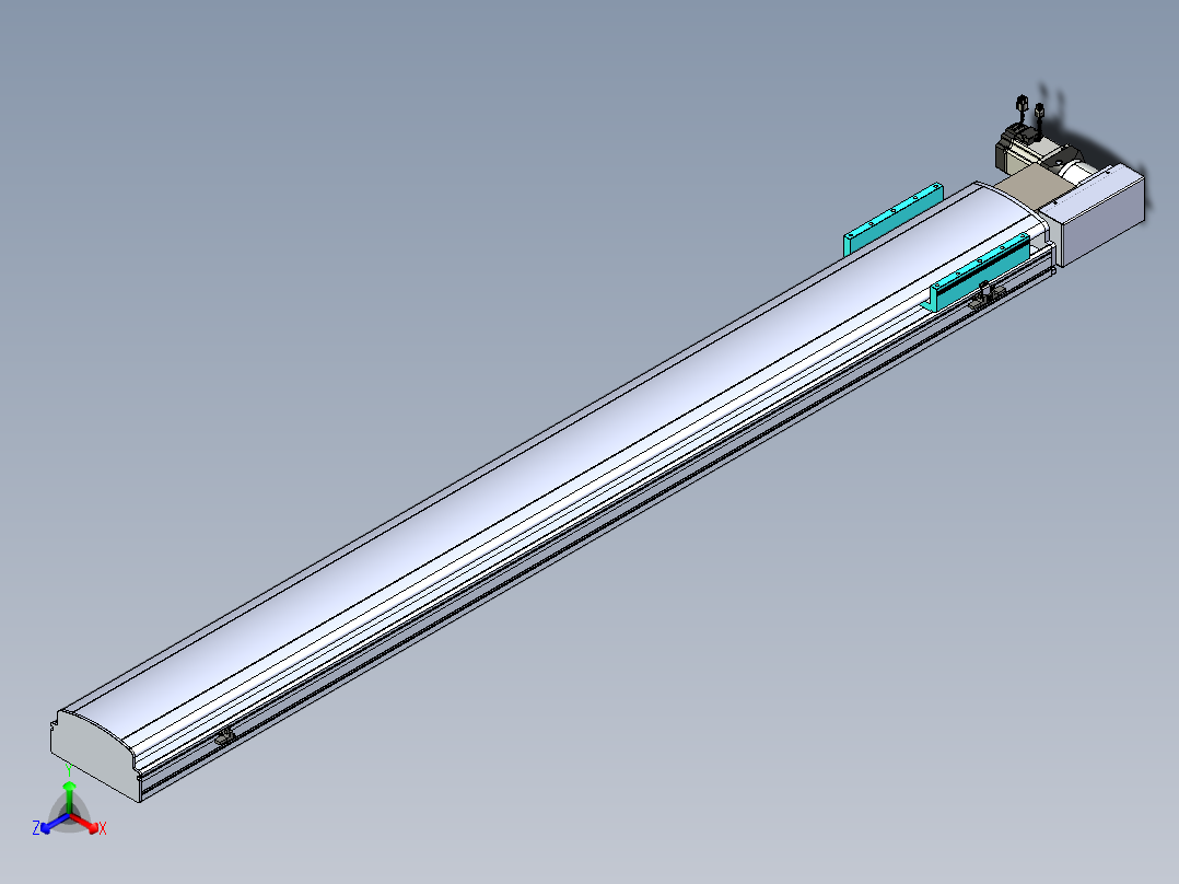 同步带滑台-半封闭B22H-L100-C-S1850-R-P75-D3-N5正等轴测图