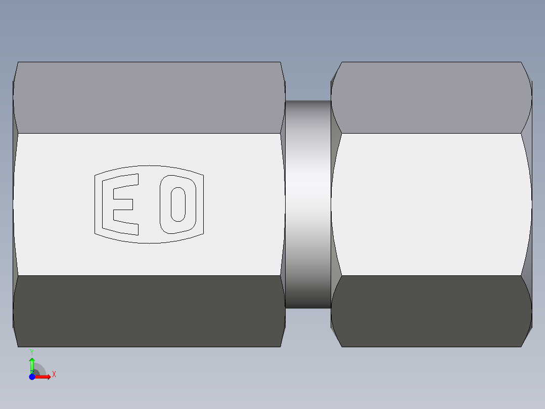 卡套式工业通用硬管接头EO_Swivel_connector_GAI10ZLR71前视图