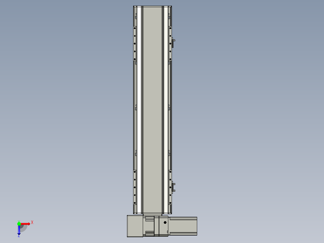 直线模组LHB17-L40-S600-LU设计图纸俯视图