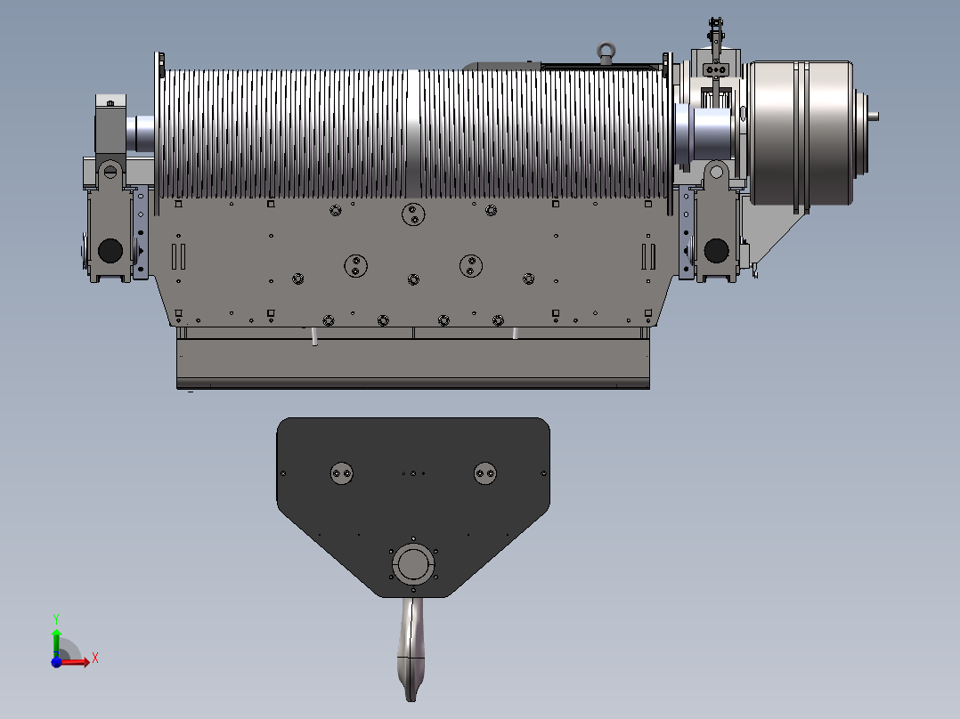 20吨吊钩桥式起重机起重小车前视图