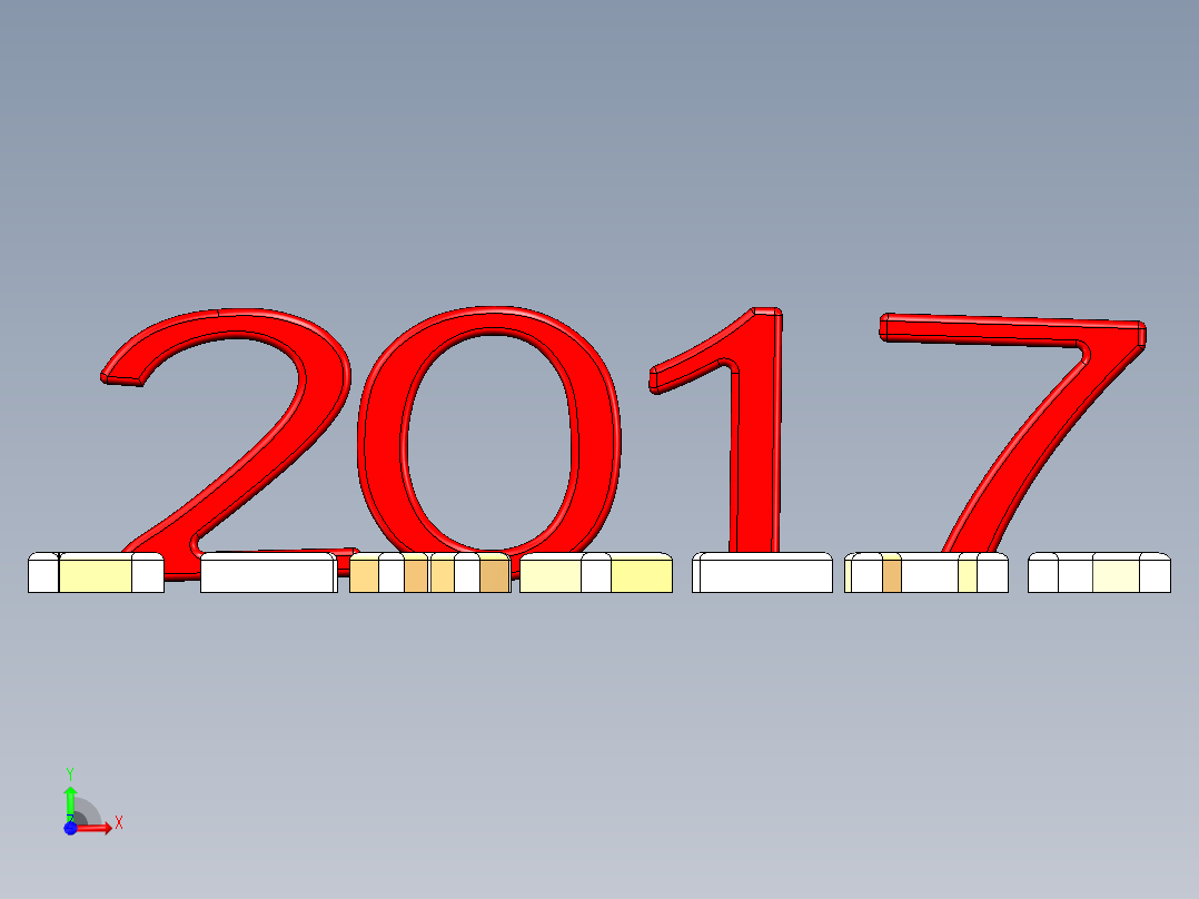 新年快乐前视图