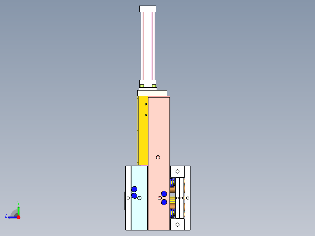 180度弯管抽芯模具右视图