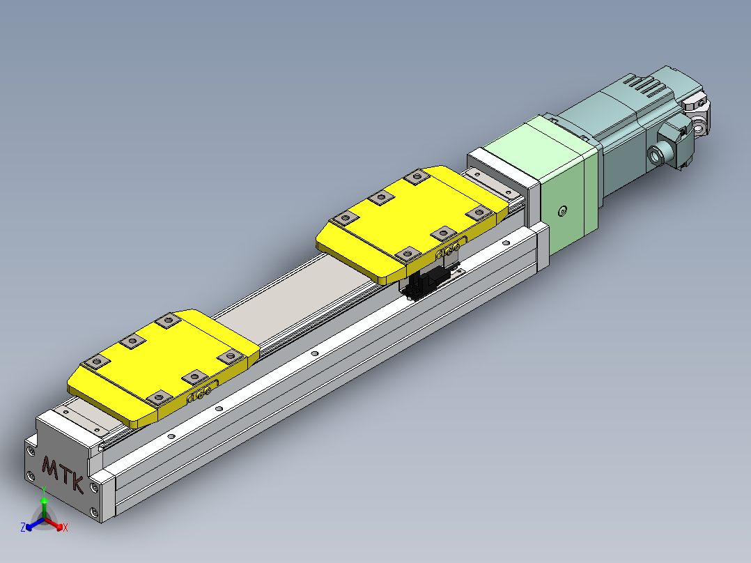 GTH内嵌丝杆全封闭GTH8S-BC-400W正等轴测图