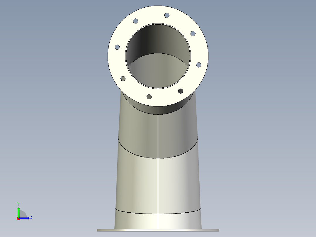 弯头异径管W法兰左视图