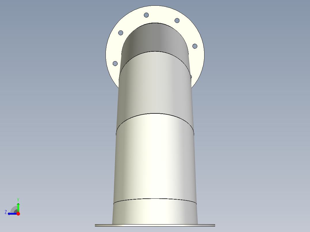 弯头异径管W法兰右视图