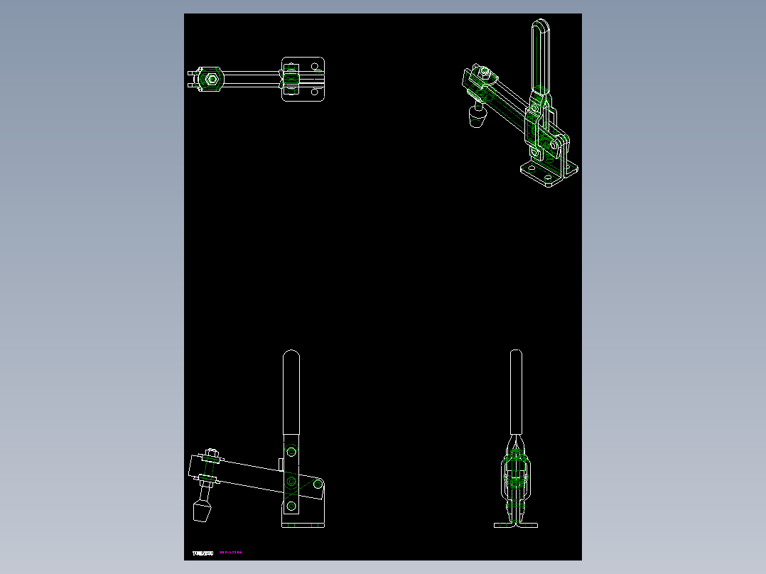 垂直式夾鉗SSP(P)-2D多系列多零件图纸模型