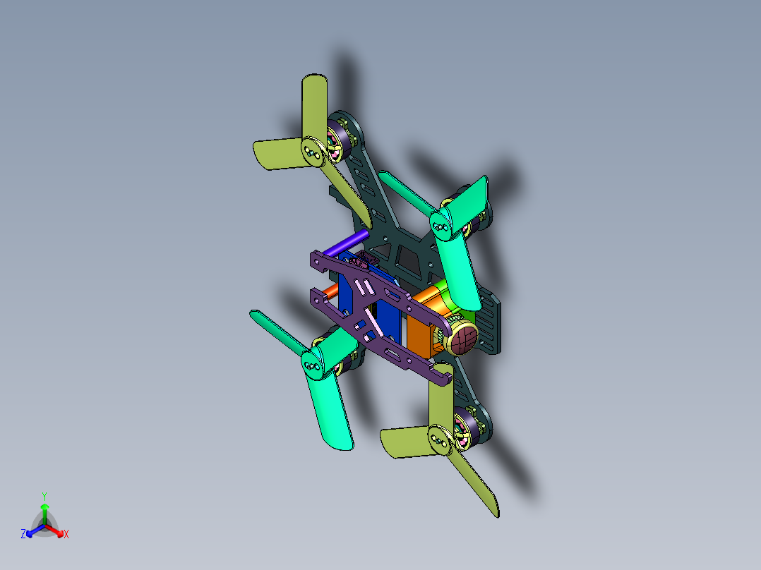极光HD遥控飞机正等轴测图