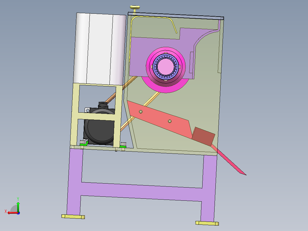 多功能切片切丝机结构设计资料含三维二维说明书后视图