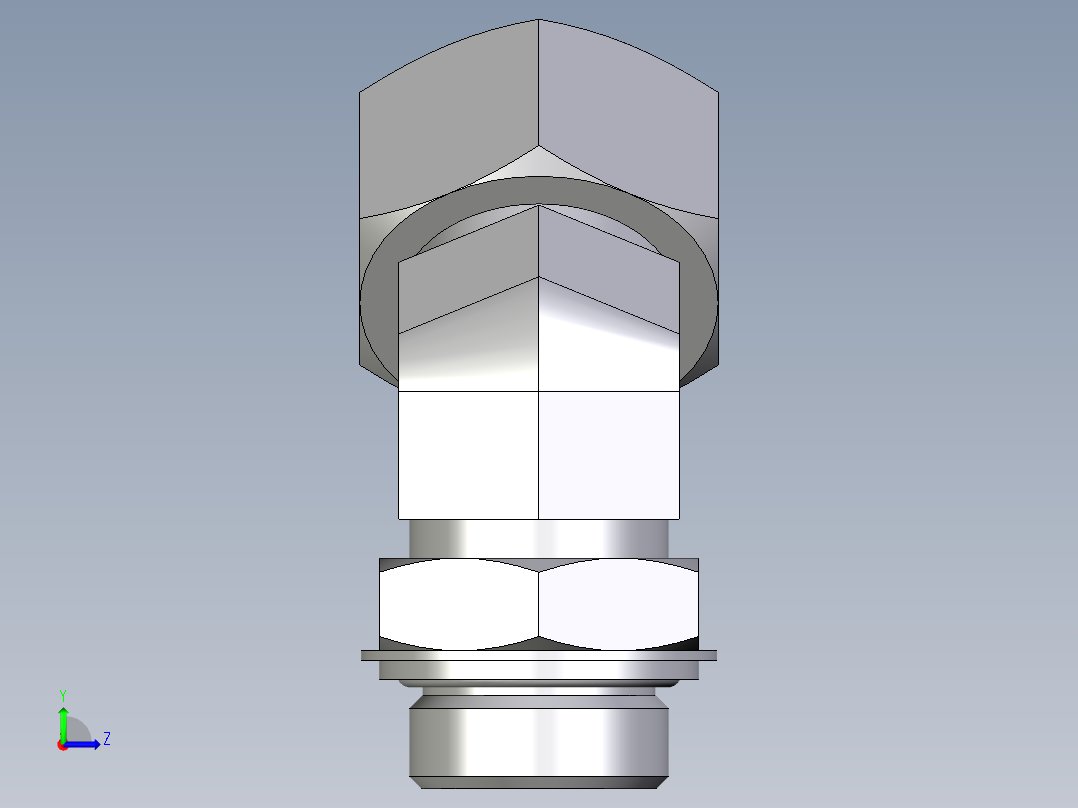 卡套式工业通用硬管接头EO_Adjustable_locknut_45_deg_elbow_VEE25ZSRCF左视图